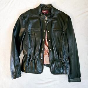 Wilson's Leather Jacket, Women's size XL, black, genuine, fitted